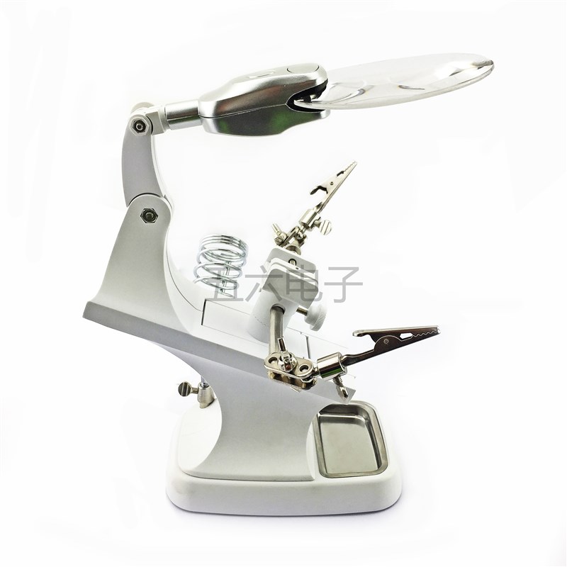 带led灯高亮台式放大镜 微雕刻 焊接修理360度插usb 可转动工作台