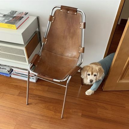 DPstudio 中古风马鞍皮餐椅博主同款包豪斯办公椅设计师洽谈椅