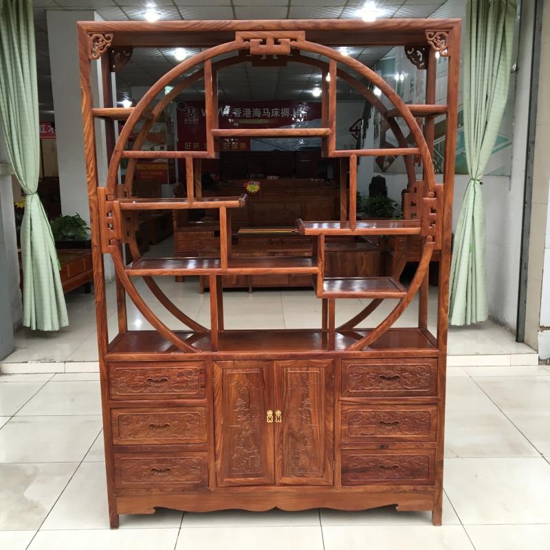 红木博古架整装仿古懂货架隔断展示柜 非洲黄花梨多宝架