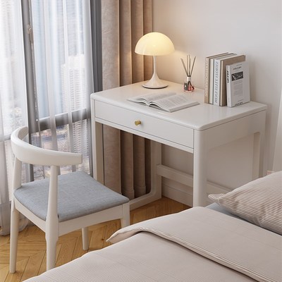北欧实木白色书桌小户型梳妆台长60/70CM现代简约学习办公电脑桌