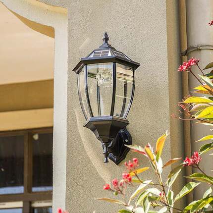 室外太阳能壁灯户外防水铝家用LED感应灯欧式别墅花园庭院墙壁灯