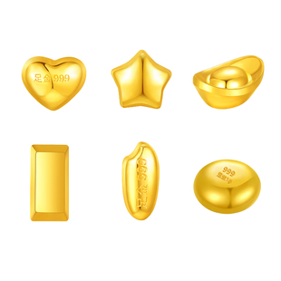 环冠金元宝小金豆爱心小米粒储蓄计划小金豆纯黄金投资金999足金