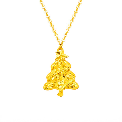 环冠碎冰冰五角星爆闪圣诞树套链精致可爱圣诞节礼物送女友