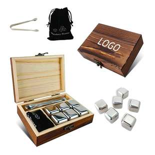 木盒套装 Whisky Stones 威士忌冰酒石头方粒冰块石头304方块冰粒