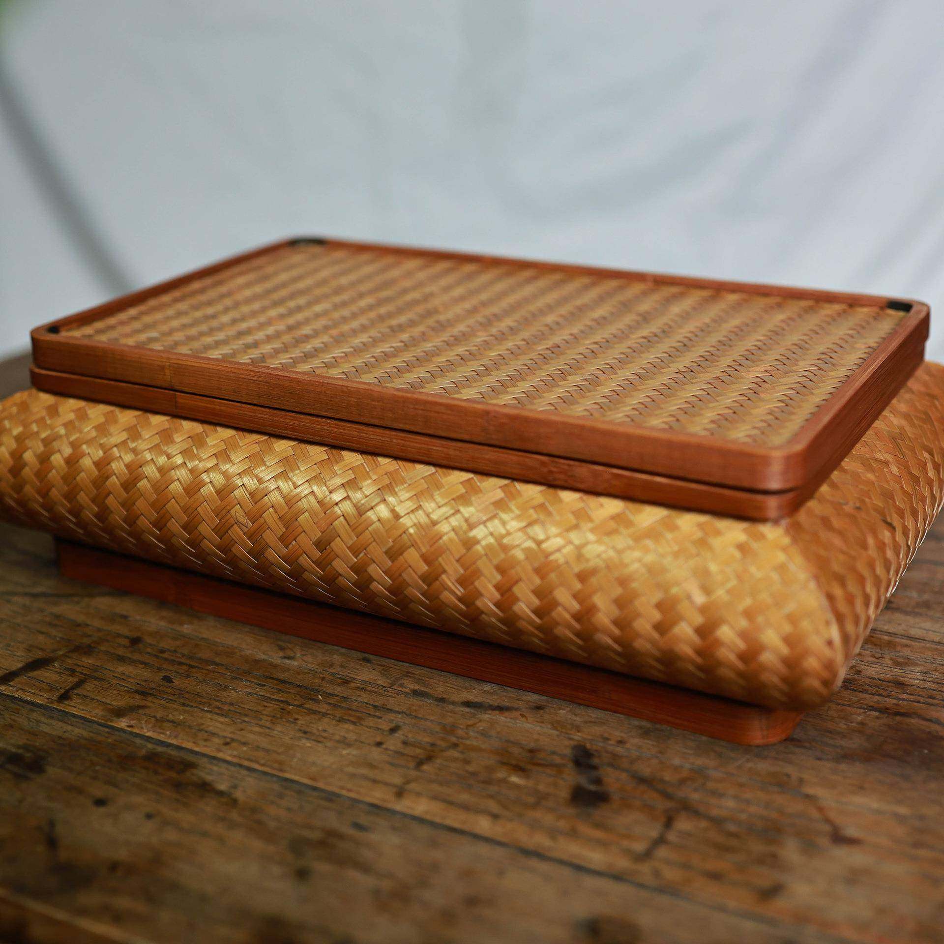 大漆手工竹编弧形长方形收纳盒家用中式茶具配件桌面储物水果篮,农机/农具/农膜,其它农用工具,淘宝优惠券,粉丝福利购,淘宝优惠卷