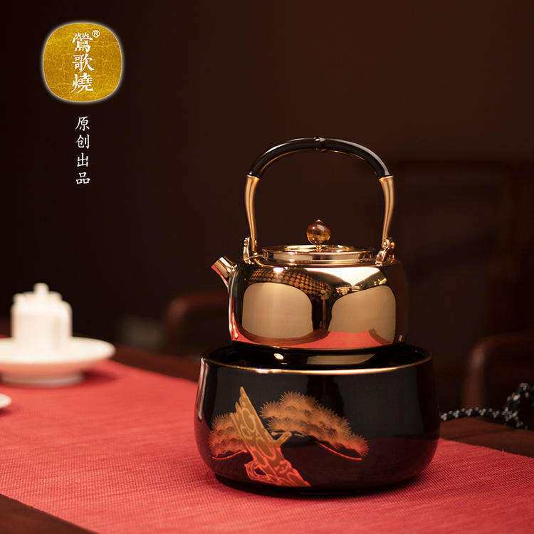 莺歌烧电陶炉静音茶炉智能遥控家用烧水套装银壶铁壶陶壶煮茶器具