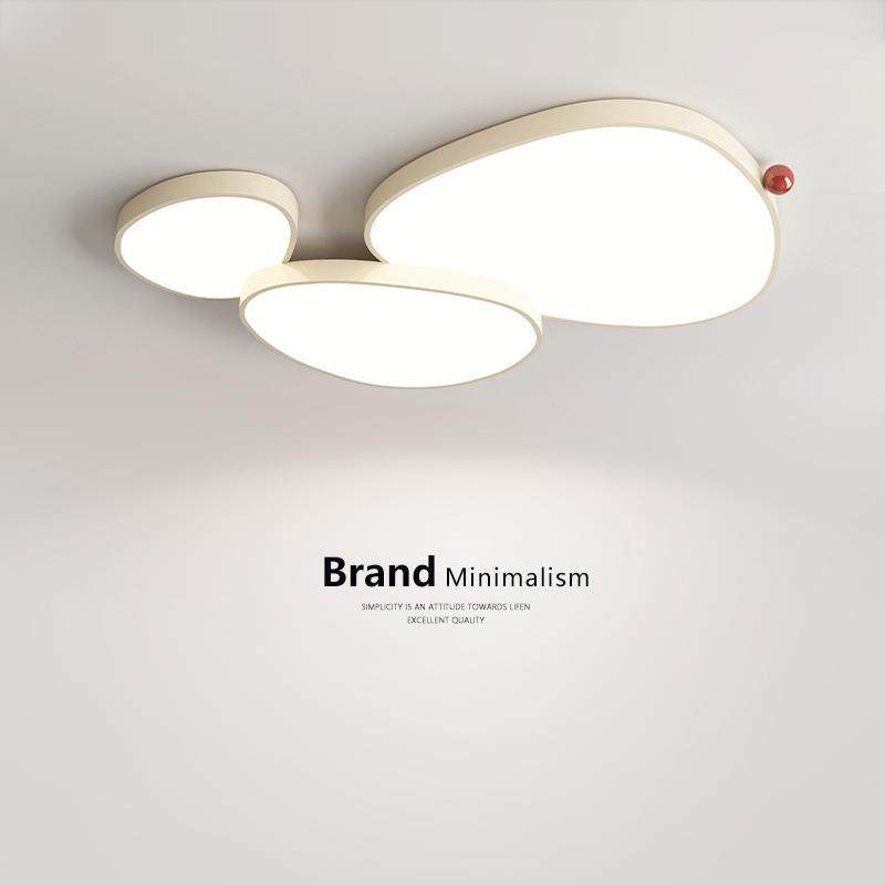 客厅吸顶灯简约现代大气家用房间卧室灯法式奶油风鹅卵石大厅主灯