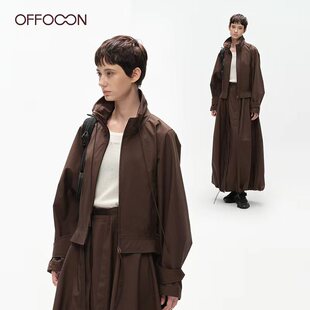 offooon防风外衣2025新款修身外套女秋季通勤收腰薄短款户外夹克
