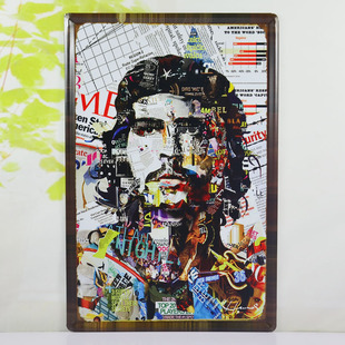 个性创意墙面装饰铁皮画复古铁艺壁式挂饰板画酒吧咖啡馆摄影道具