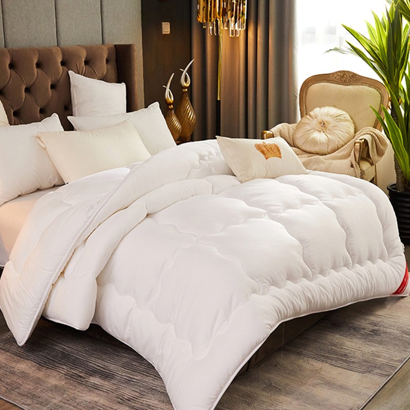 8斤羽丝绒被子冬被棉被加厚保暖春秋四季通用单人双人太空被褥子