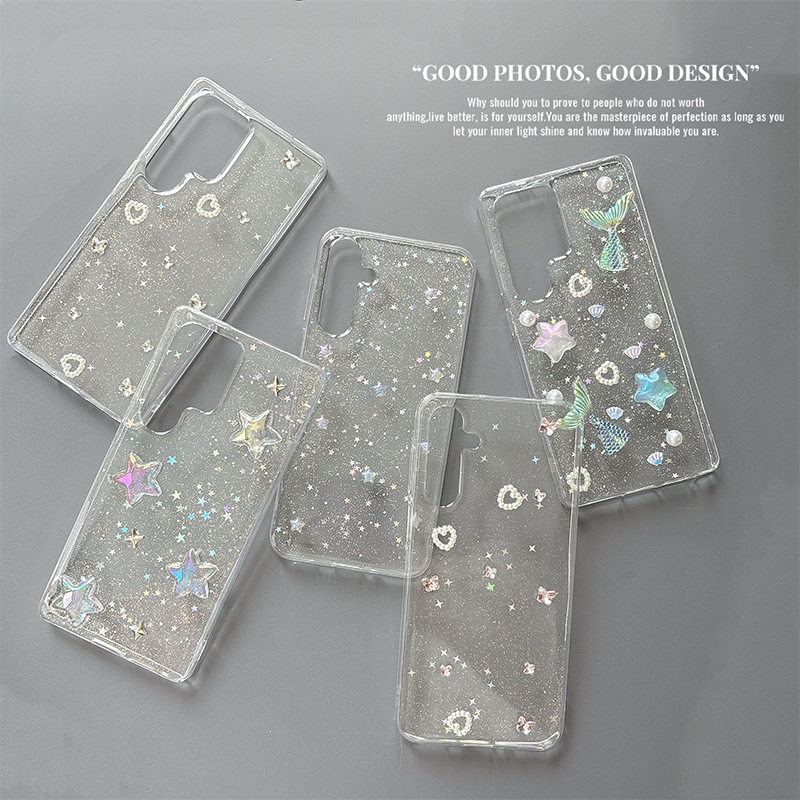 水钻蝴蝶结手机壳适用三星S25ultra珍珠S24鱼尾S23闪粉