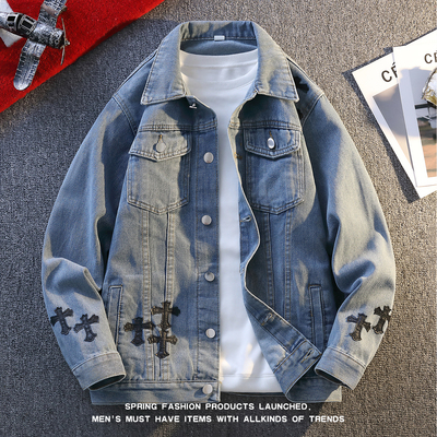 美式复古宽松百搭牛仔外套