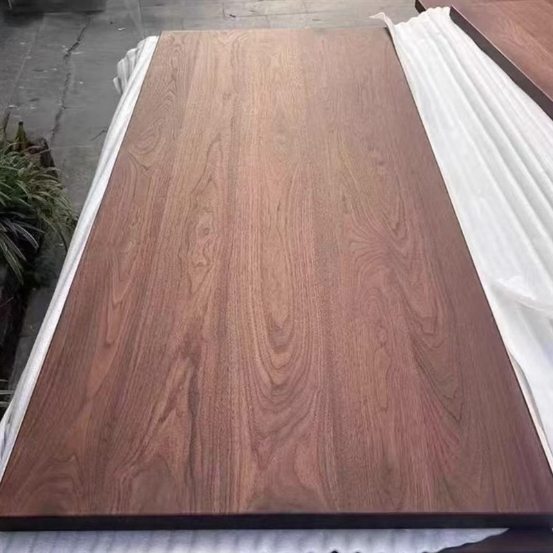 定制胡桃色木板长方形桌面板w办公桌台面板材吧台实木板异形颗粒