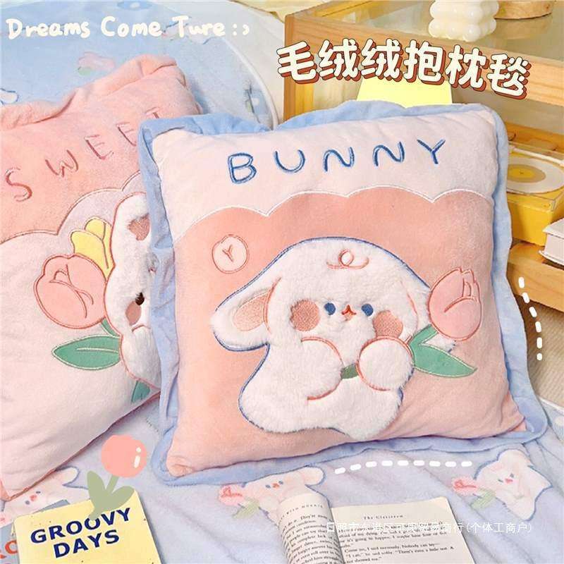 抱枕毯子二合一被子两用女生睡觉冬天加厚办公室午睡可爱毛毯枕头
