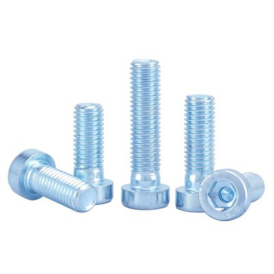8.8级镀锌薄头内六角带导向孔螺丝钉 DIN6912半牙矮头内六角螺栓