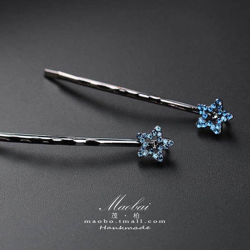 星星发夹一字夹简约边夹水钻刘海夹顶夹发前夹子头饰发卡子女碎发