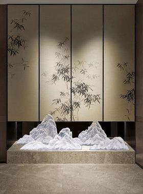 售楼处假山雕塑透明树脂饰品房庭院酒店大堂前台样板房软装