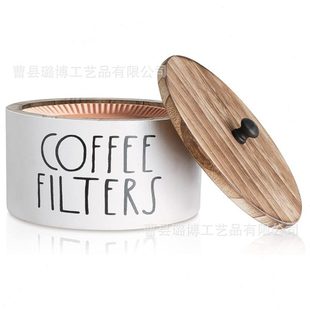 木制咖啡过滤器收纳盒复古乡村风咖啡滤纸存储盒咖啡过滤器木盒