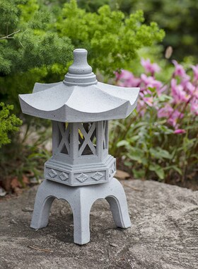 户外防水日式复古树脂太阳能灯庭院草坪花园装饰别墅造景落地摆件