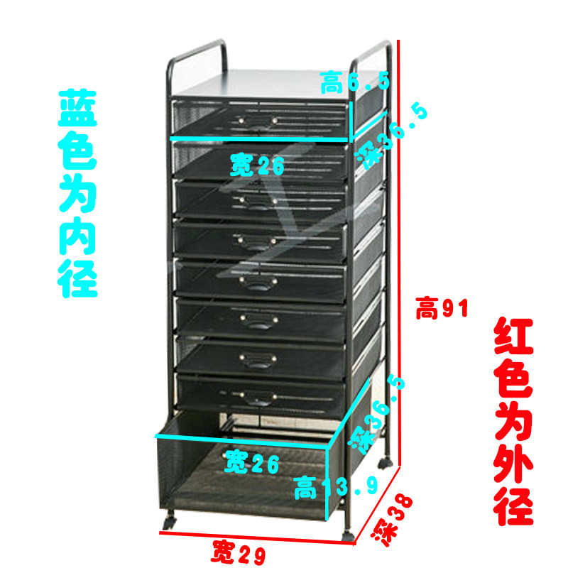 铁艺多层A4文件夹收纳架A3加大10格金属办公档案杂志分类整理柜