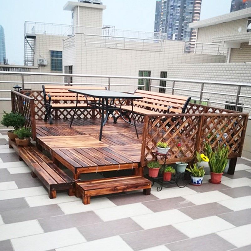 户外防腐木平台阳台露台花架室外花园庭院木栅栏护栏木头榻榻米