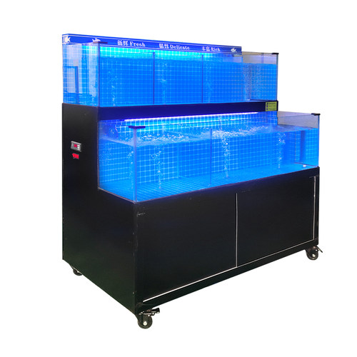 海鲜池商用鱼缸酒店专用鱼缸大型固定鱼池定制移动海鲜鱼缸贝类池