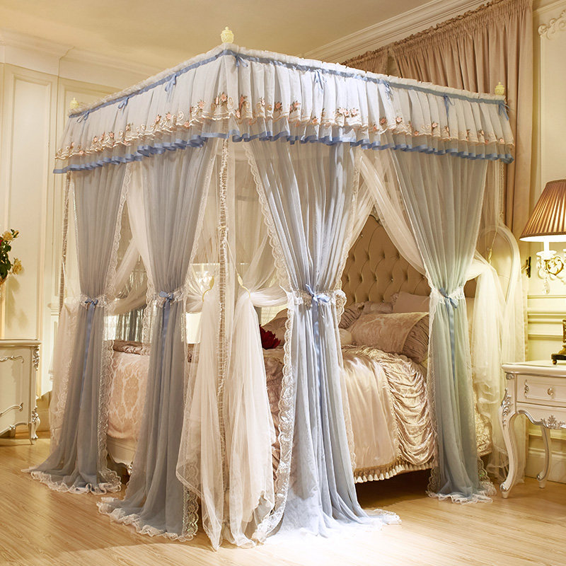 新款公主风蚊帐1.5m1.8m床双人家用加密加厚宫廷三开门落地式床幔,床上用品,蚊帐,淘宝优惠券,粉丝福利购,淘宝优惠卷