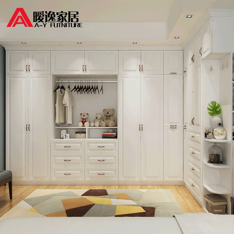 暧逸卧室转角衣柜大容量衣橱整体衣帽间定制储物欧式两门三门衣柜