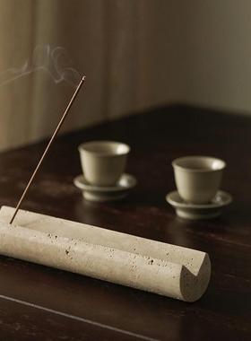 大理石香棒家室内覆古中国檀香禅高底创意香基座托盘