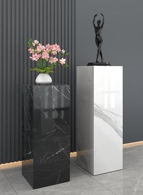 客厅玄关酒店展厅大理石雕塑摆件底座摆台岩板装饰盆景花架基座