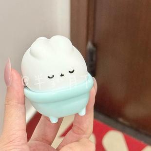 半熟月下小浴兔可爱摆件洗澡小兔