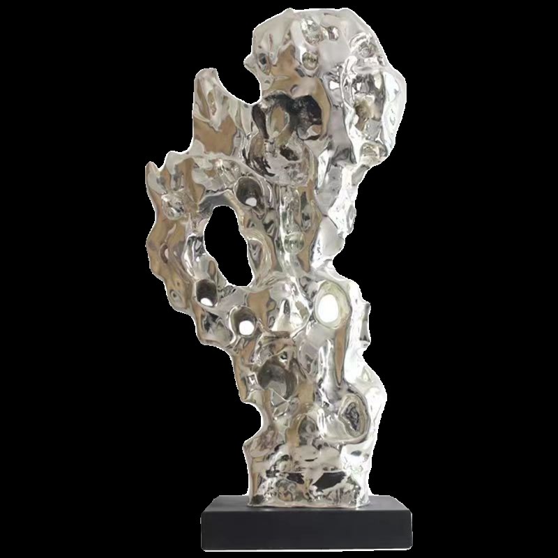 不锈钢雕塑d定 制大型广场镂空发光抽象镜面户外园林景观金属摆件