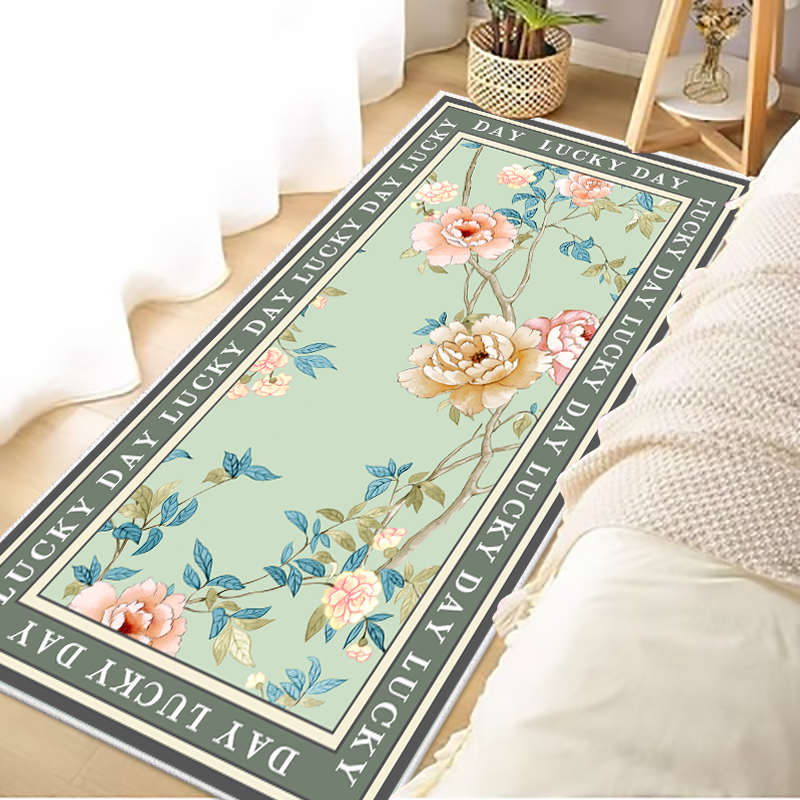 现代简约加厚地毯田园风格床z边毯卧室客厅防滑地毯茶几地垫飘窗