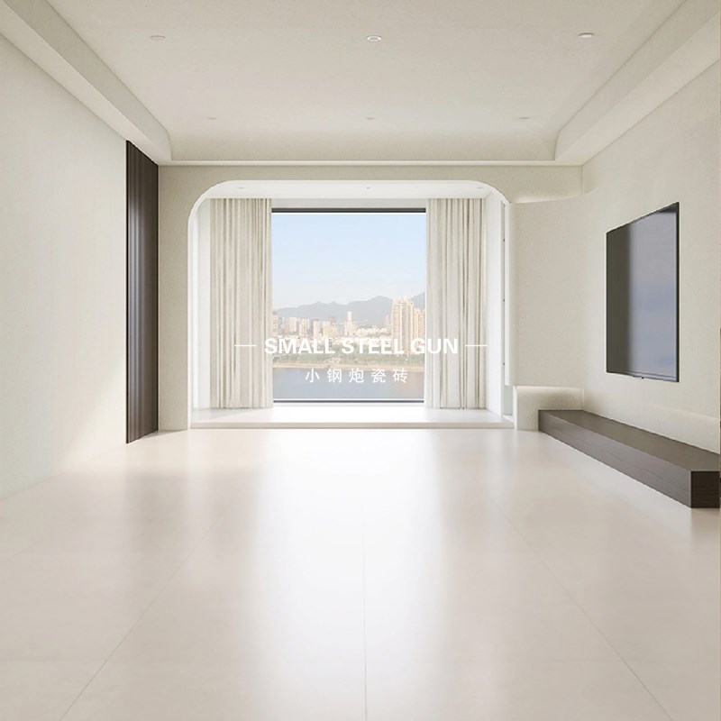 法式奶油白色80j0x800微水泥客厅瓷砖 亮光哑光柔光通体超白胚地