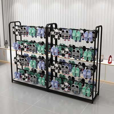 拖鞋展示架陈列收纳架落地货架袜子落地超市鞋店鞋架儿童中岛货架