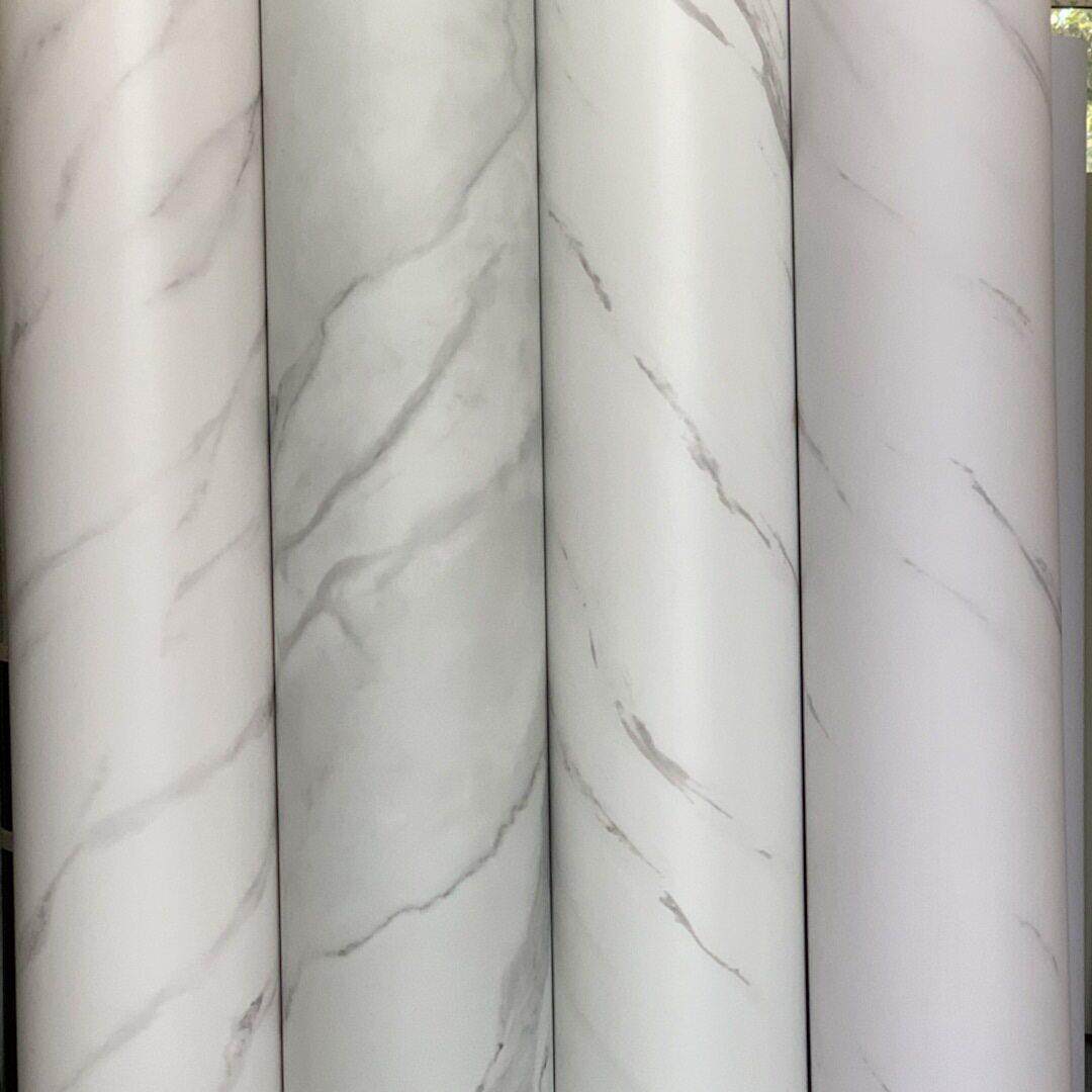 加厚哑光白色大理石纹自粘墙纸壁纸装饰翻新贴膜展柜贴纸波音软片