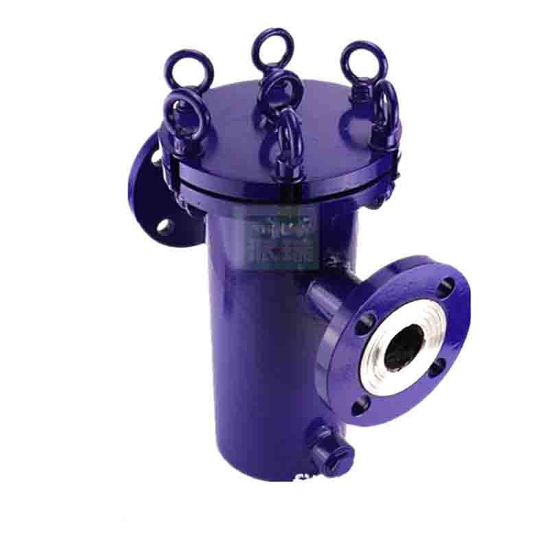 管道PP篮式过滤器工业法兰接口蓝式收集器平底304316不锈钢
