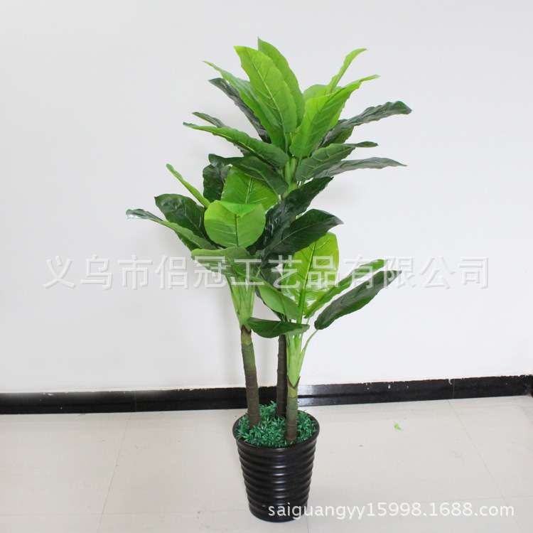 仿真植物盆栽园林观景家居装饰工艺品绿植塑料盆景三杆仿真万年青