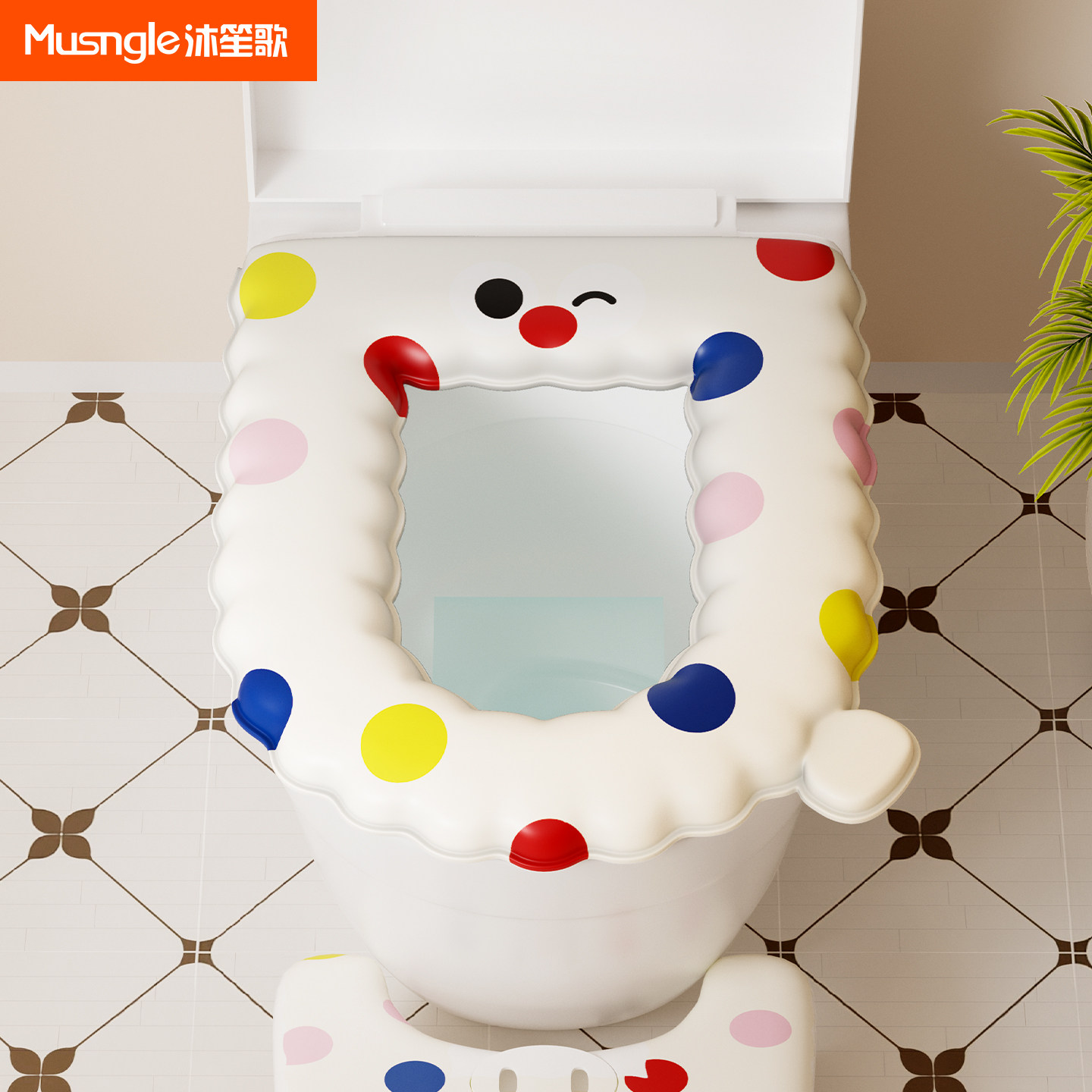 多巴胺防水马桶坐垫四季通用卫生间厕所马桶垫提手粘贴坐便套免洗