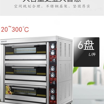 亿高KWb-60B三层六盘电烤箱大容量学校工厂商场烤鸡披萨立式电烘