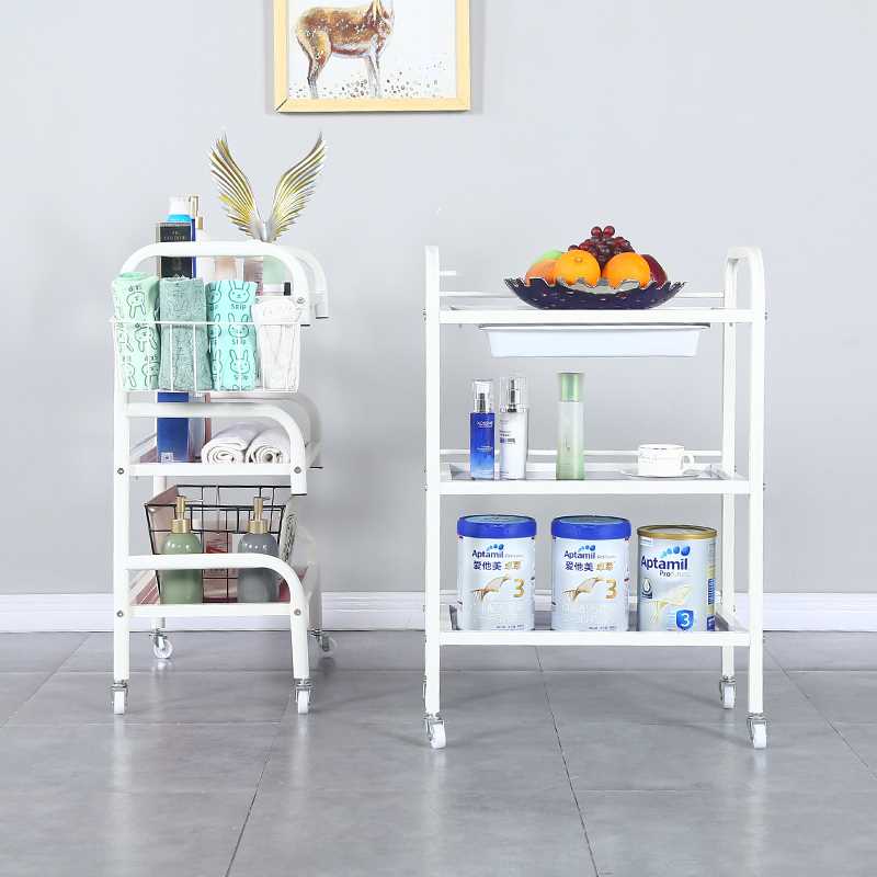 美容手推车美容院专用仪器小架子家用置物架N美甲粉白色收纳工具
