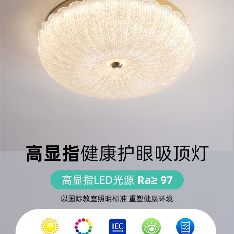 护眼吸顶灯房间灯卧室灯主卧灯x2023年新款简约高级感书房灯南瓜