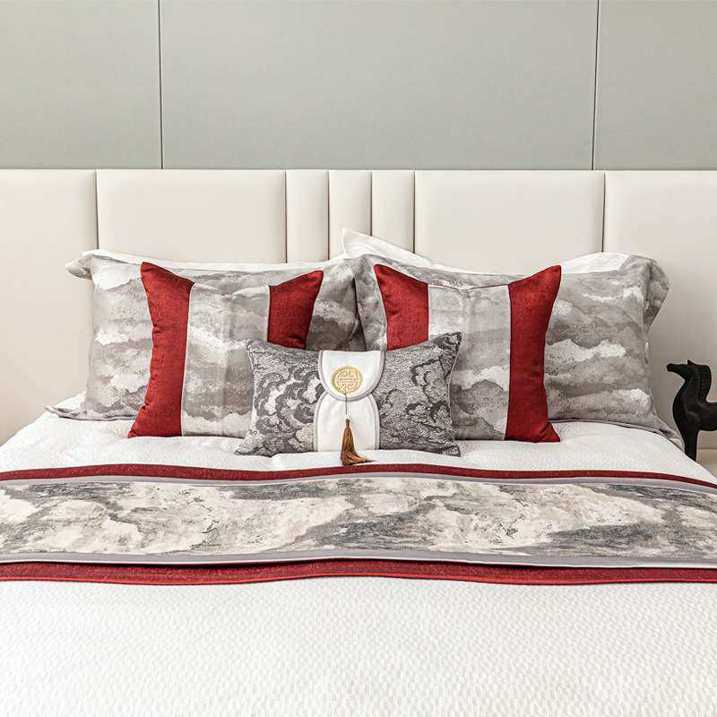 中式样板间床旗抱枕组合结婚红色靠枕床品套件沙发靠垫酒店床尾巾,鲜花速递/花卉仿真/绿植园艺,割草机/草坪机,淘宝优惠券,粉丝福利购,淘宝优惠卷