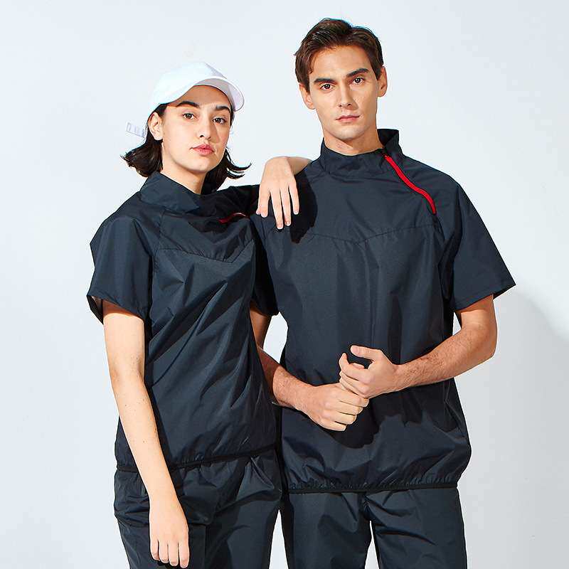 暴汗服男夏季短袖控体服女大码降体服运动跑步发汗健身爆汗服套装