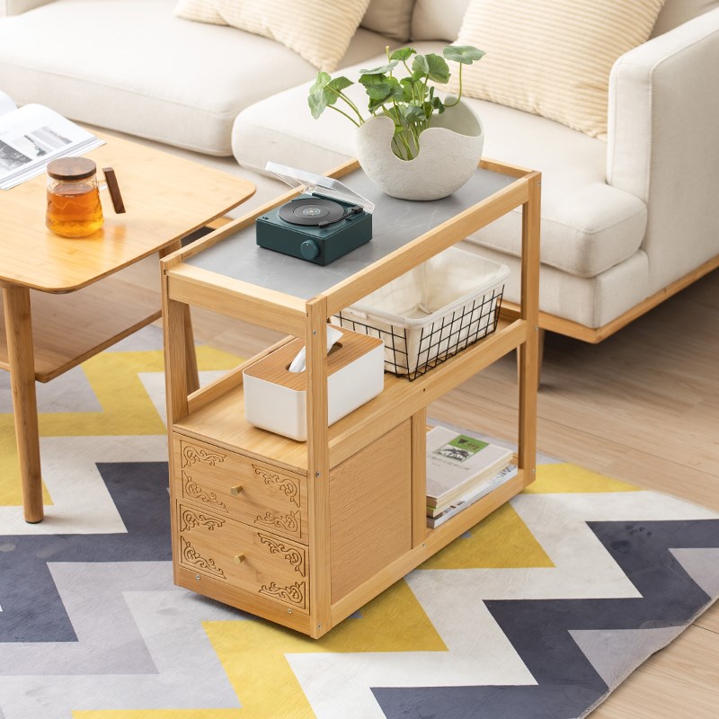 岩板沙发边几轻奢边柜侧边柜客z厅移动小茶几简约角几方几床头边