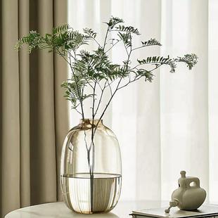 特别好看的花瓶马醉木玻璃透明龟背南天竹吊钟水培器皿高级感轻奢