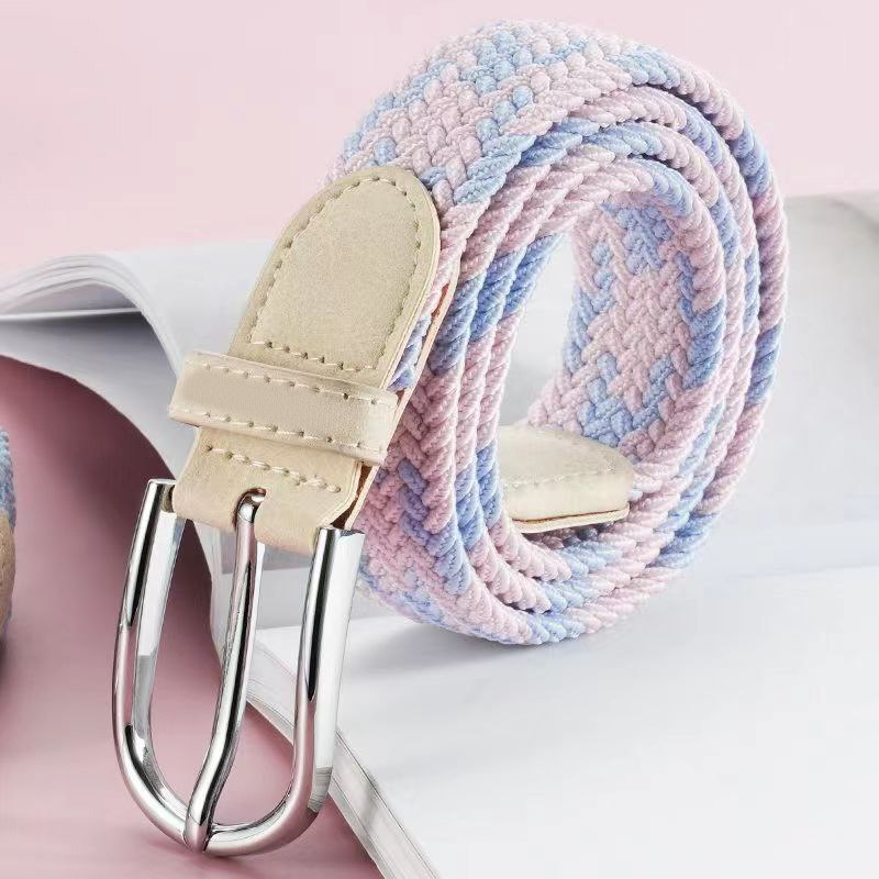 编织腰带女款百搭牛仔裤