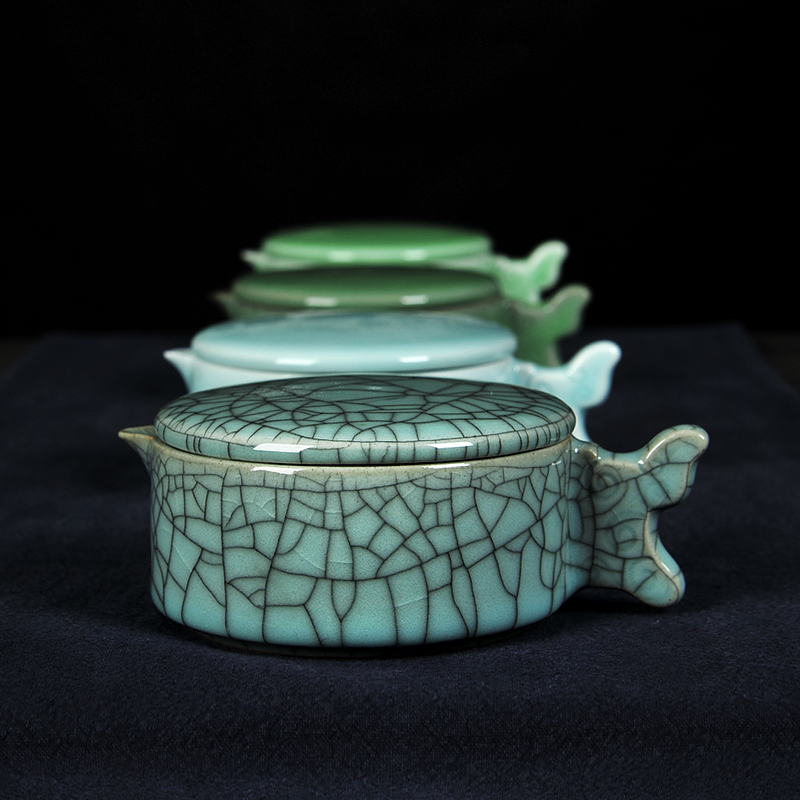 多功能墨池文房笔架墨海笔洗带盖砚台学生墨条陶瓷文房四宝墨碟