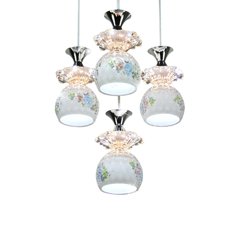 水晶玻璃ld灯饭厅单三四头饭桌玄关家用现代鱼线小吊灯,家装灯饰光源,餐厅吊灯,淘宝优惠券,粉丝福利购,淘宝优惠卷