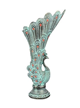 古青铜摆件青铜凤杯酒樽吉祥鸟尊花瓶古玩装饰工艺品花插笔筒